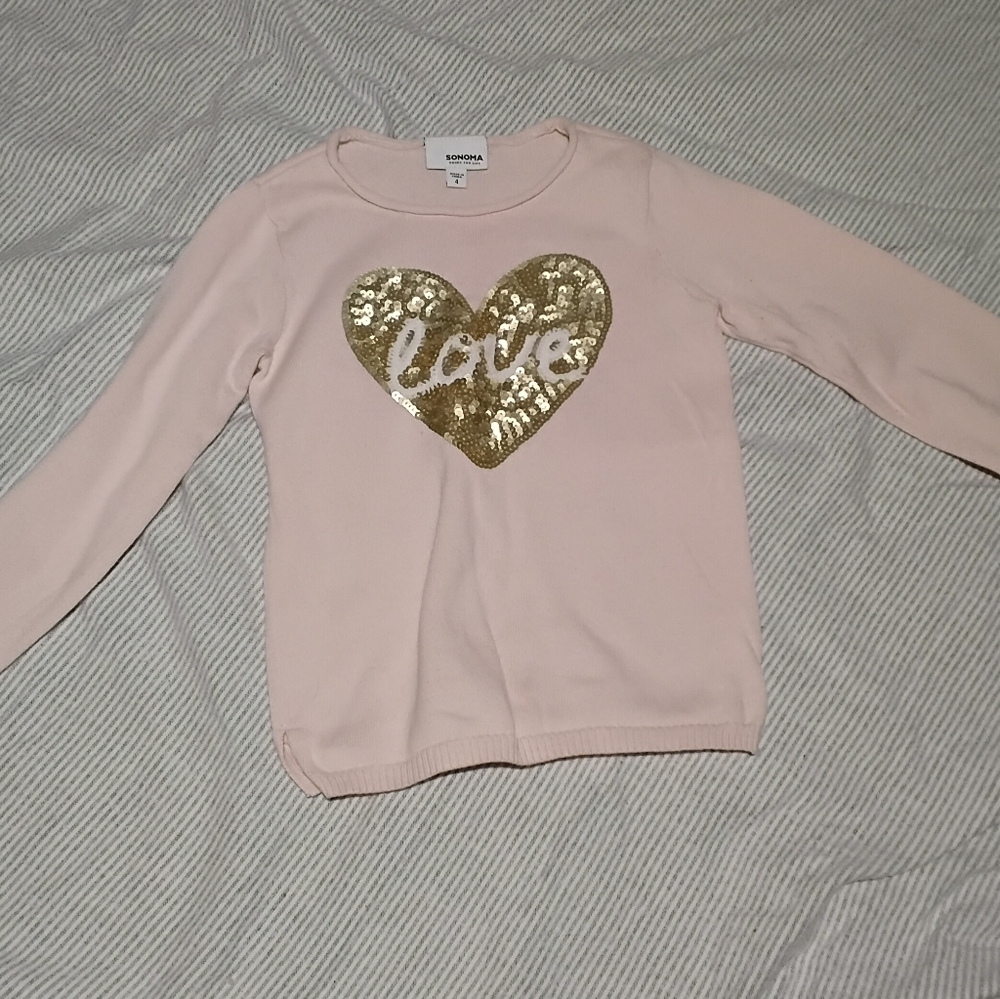 Sonoma Pink Shirt with Gold Sequin Heart